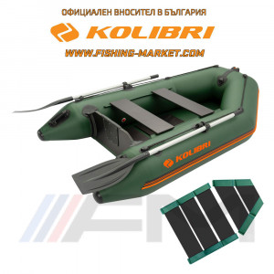 KOLIBRI - Надуваема моторна лодка с твърдо дъно KM-245 SC Standard - зелен